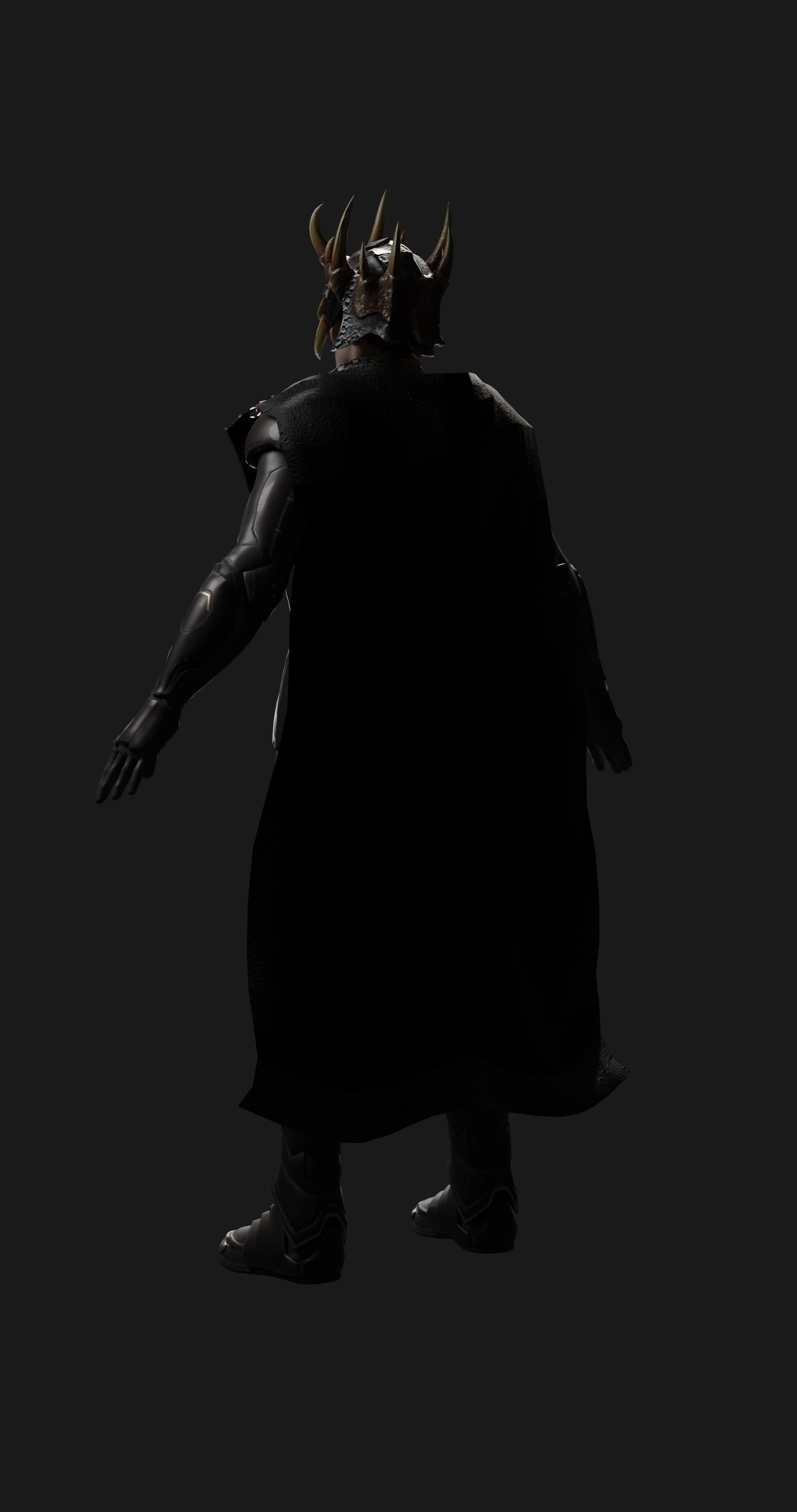 male scifi game ready warrior Low-poly 3D model_8