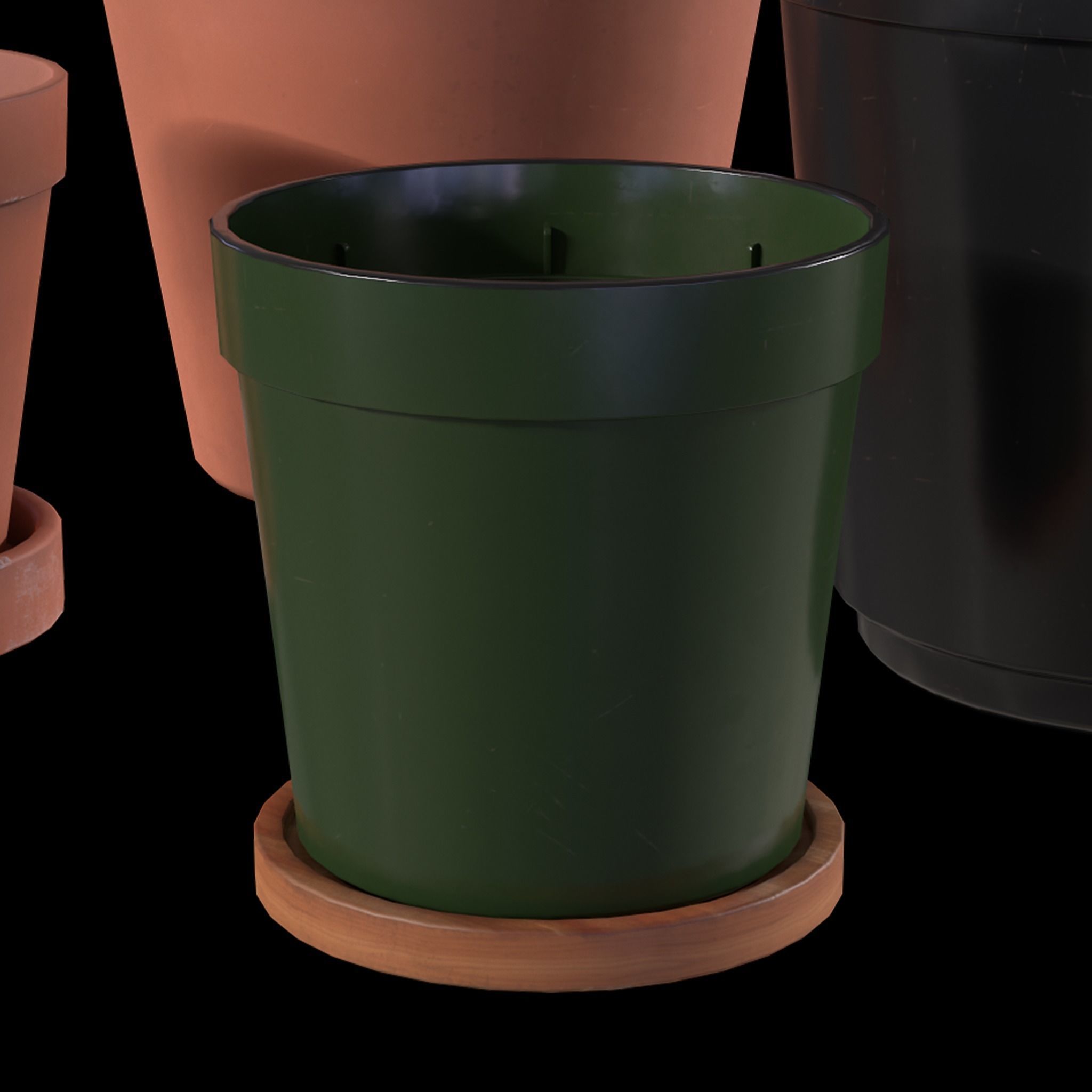 Flowerpots Low-poly 3D model_3