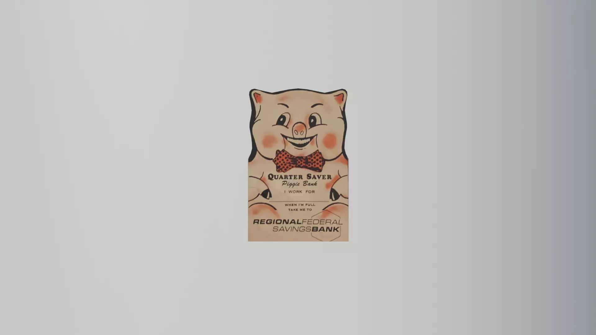 1954 Regional Federal Savings Bank Pig Quarter Saver 3D model_0