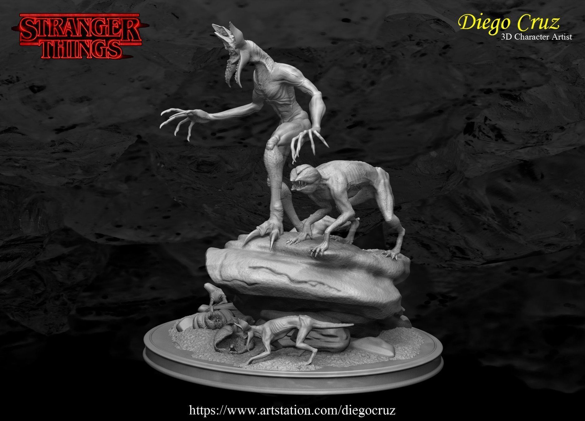 Diorama Demogorgon STL Files 3D print model_4