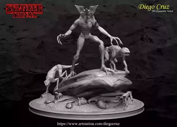 Diorama Demogorgon  STL Files 3D print model