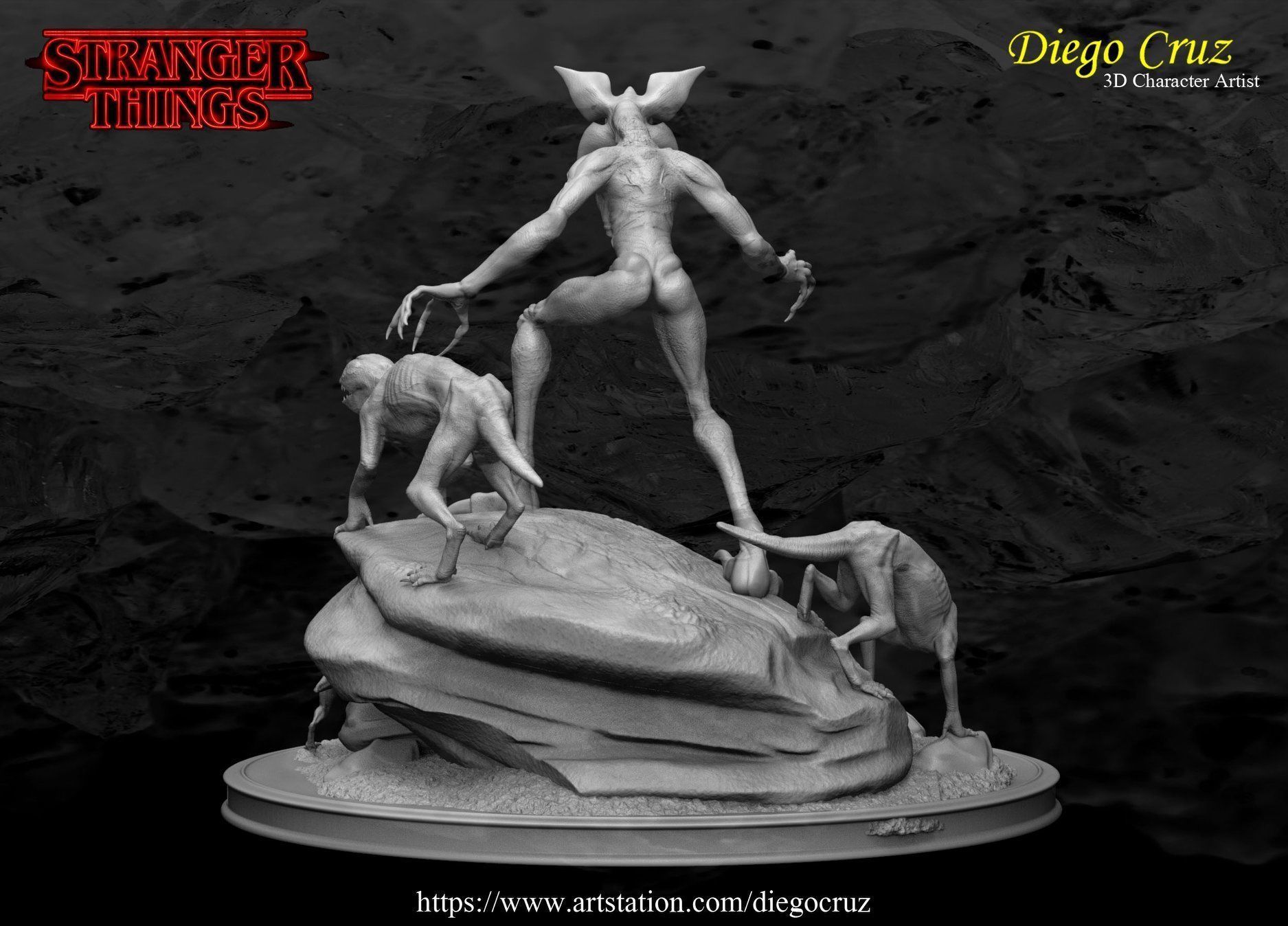 Diorama Demogorgon STL Files 3D print model_5