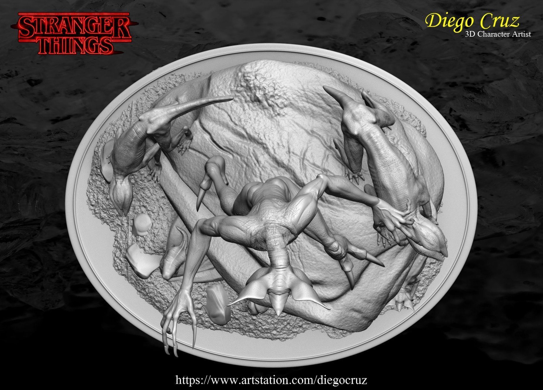 Diorama Demogorgon STL Files 3D print model_9