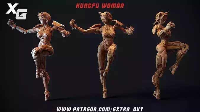 cyberpunk kungfu girl 3D Print over 180 mm