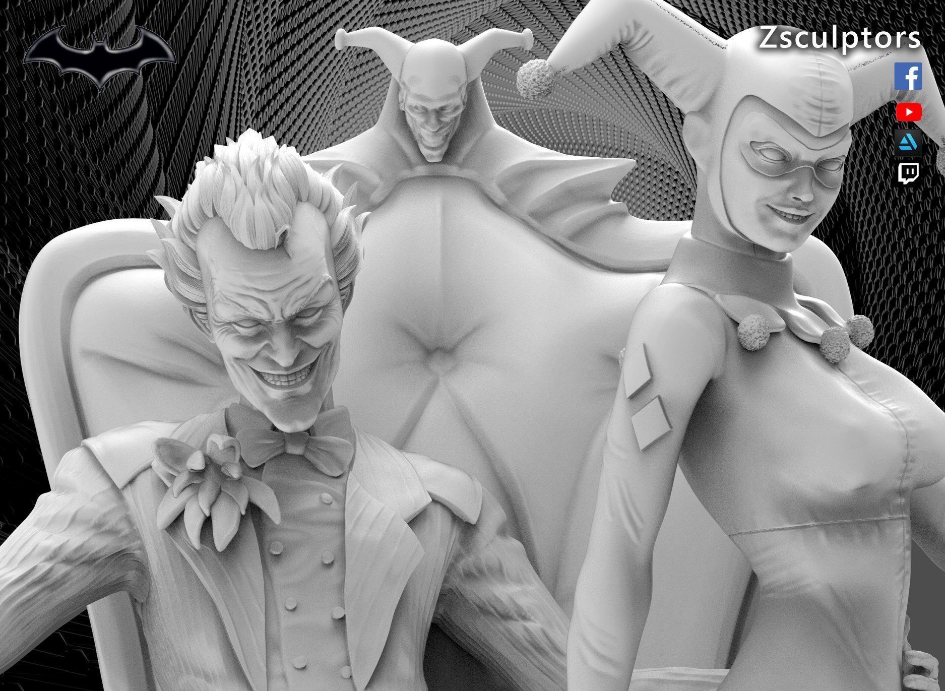 Diorama JOKER and HARLEY 3D print model_1