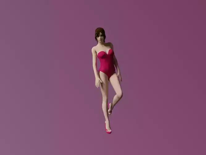 ana rigged  female character  3D model