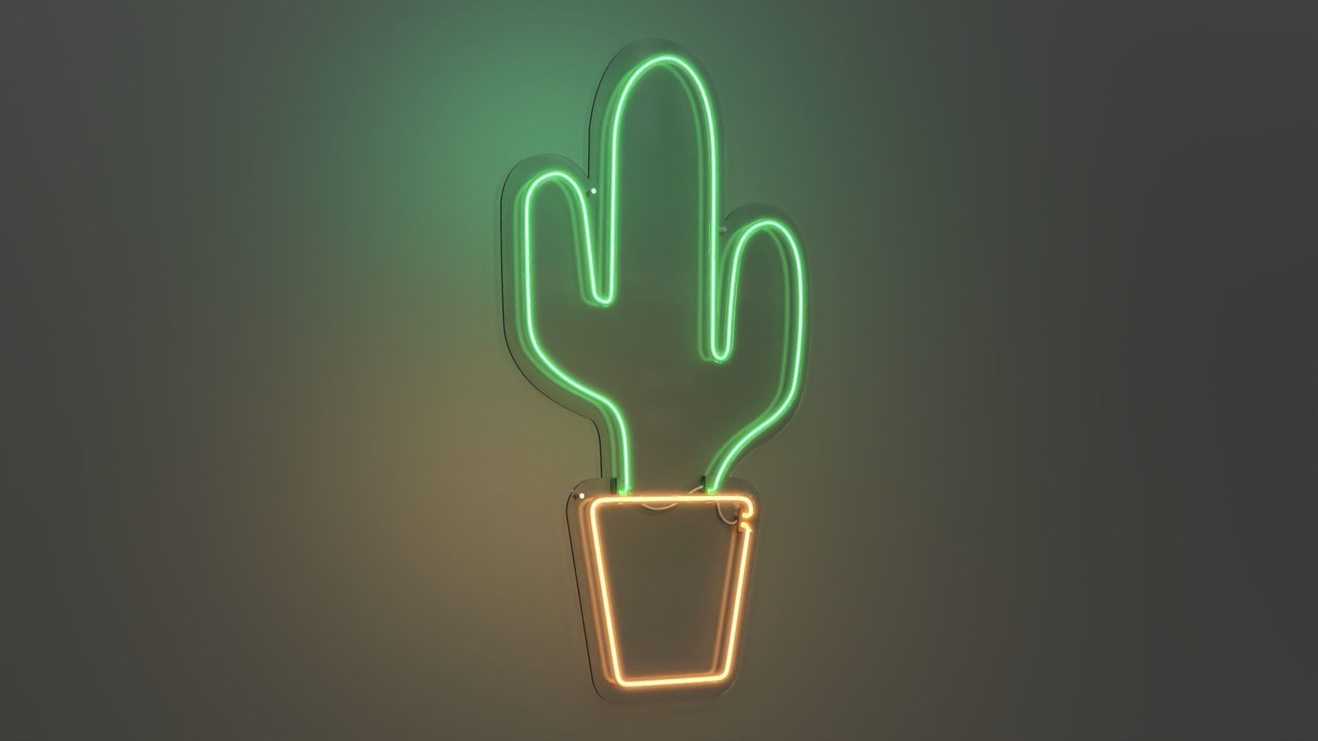 Cactus - Neon Sign 3D model_2