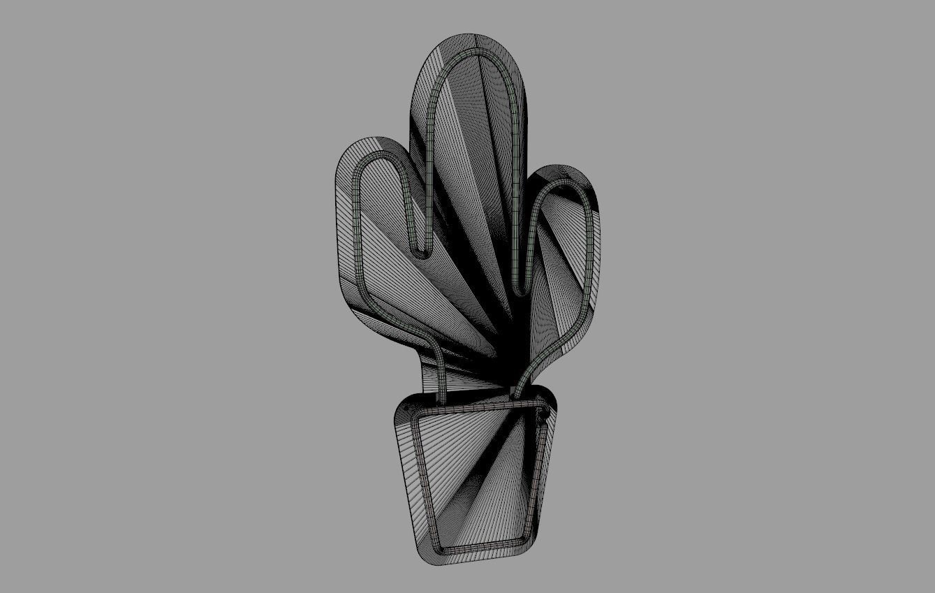 Cactus - Neon Sign 3D model_6