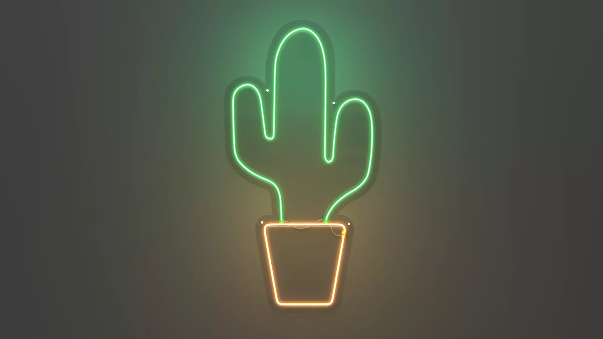 Cactus - Neon Sign 3D model_0
