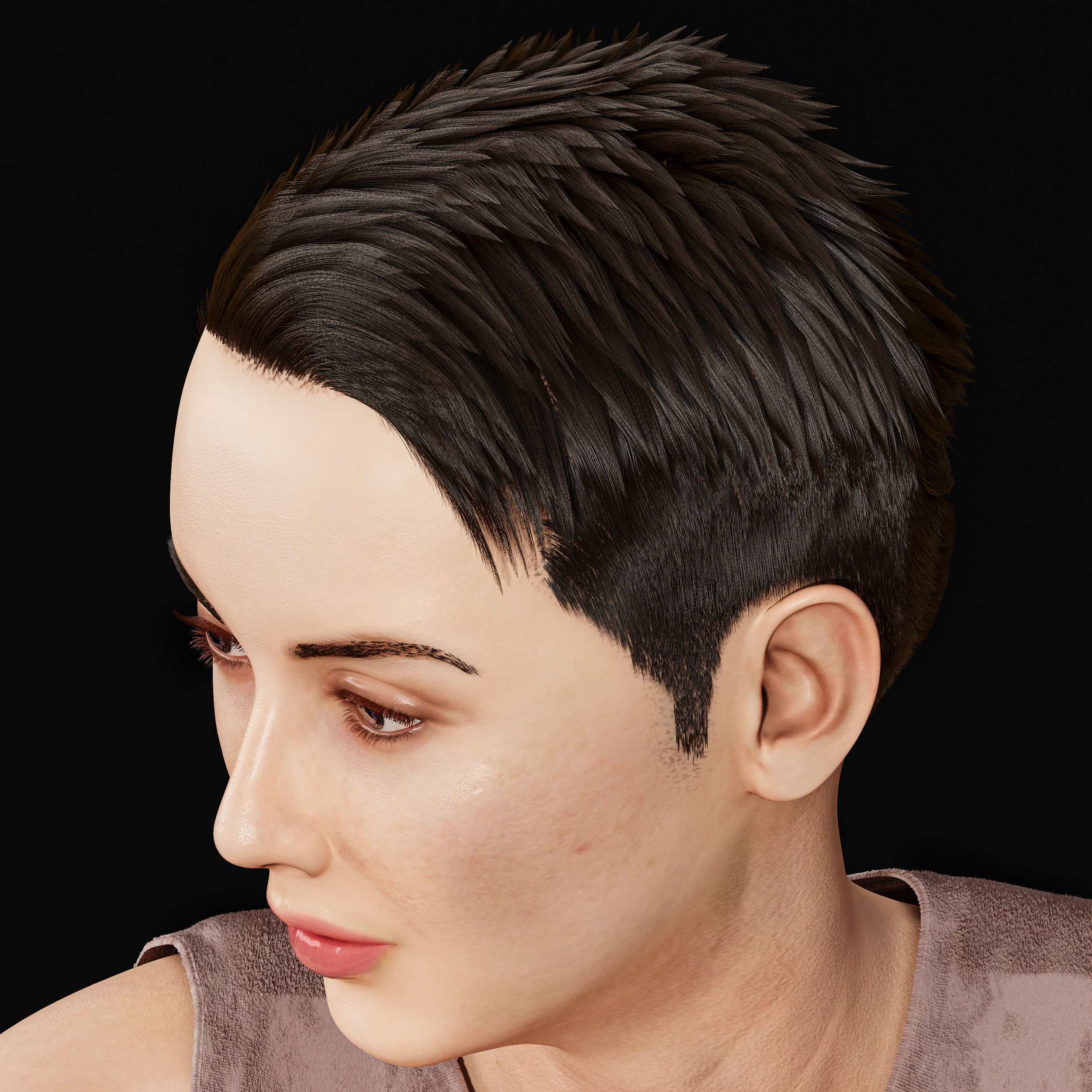 Ashlee Meditation Woman Pose Character 3D model_4