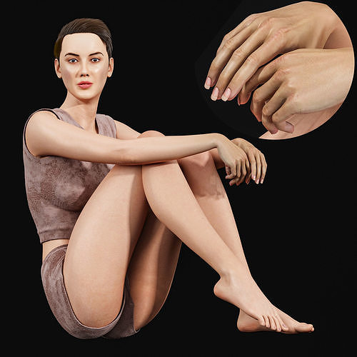 Ashlee Meditation Woman Pose Character 3D model