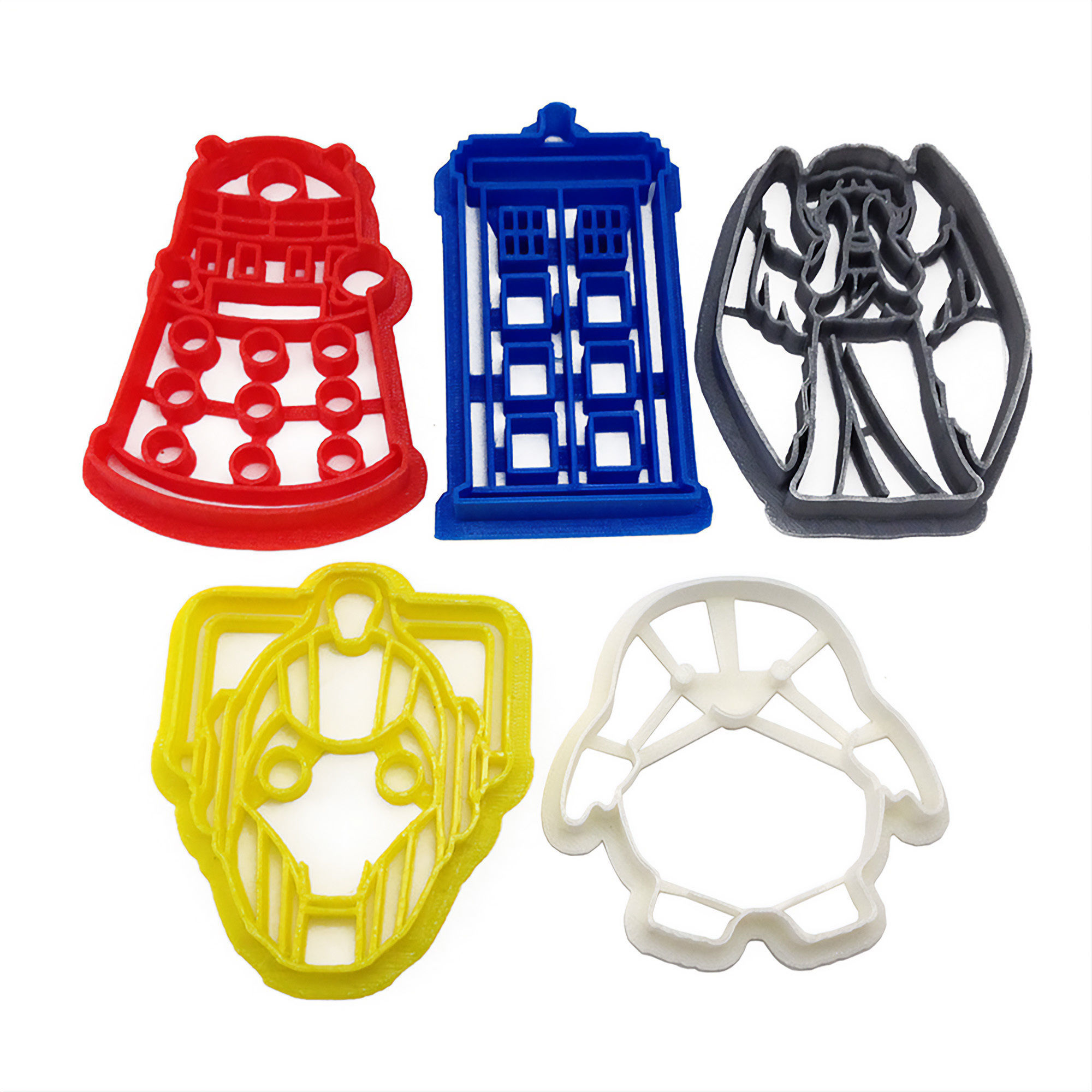 3D Printer Doctor Who TARDIS Dalek Cyberman Cookie Cutter Set 3D print model_1