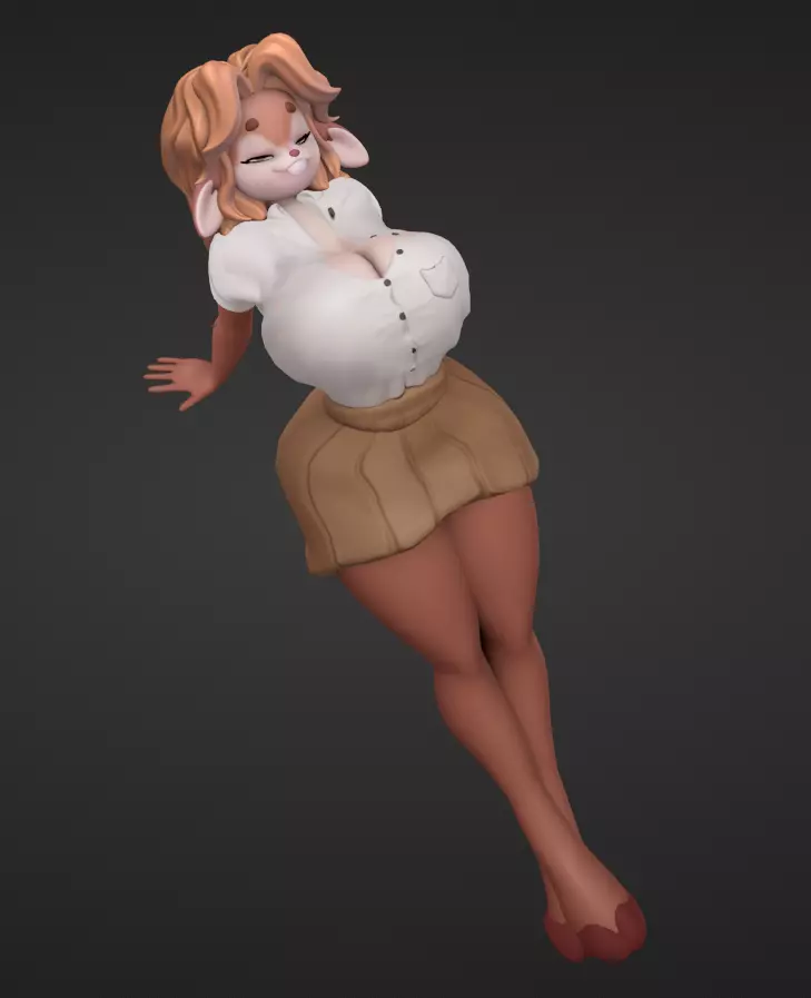 Fiona Fawnbags  Low-poly 3D model_0