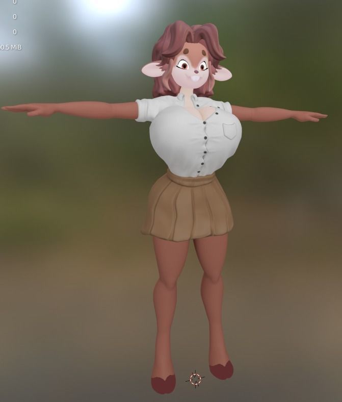 Fiona Fawnbags  Low-poly 3D model_7