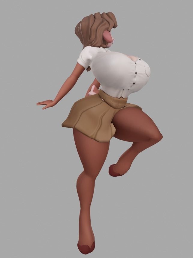Fiona Fawnbags  Low-poly 3D model_4