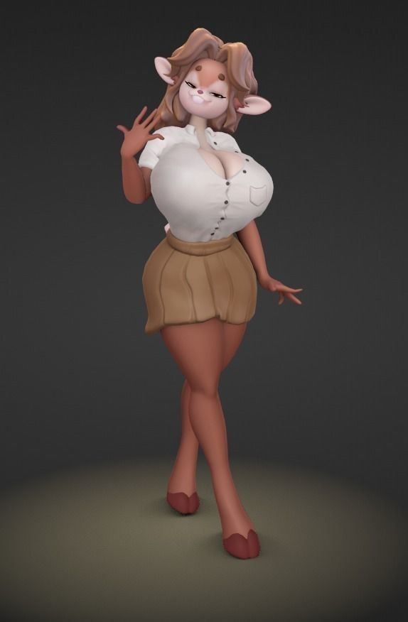 Fiona Fawnbags  Low-poly 3D model_5