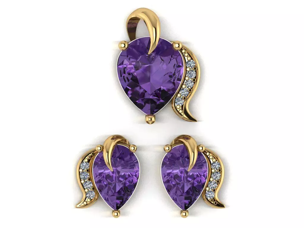 set pendant and earrings 3D print model