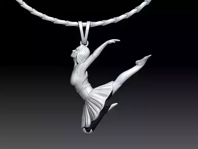 Ballet dance pendant Silver Gold  Print 3D print model
