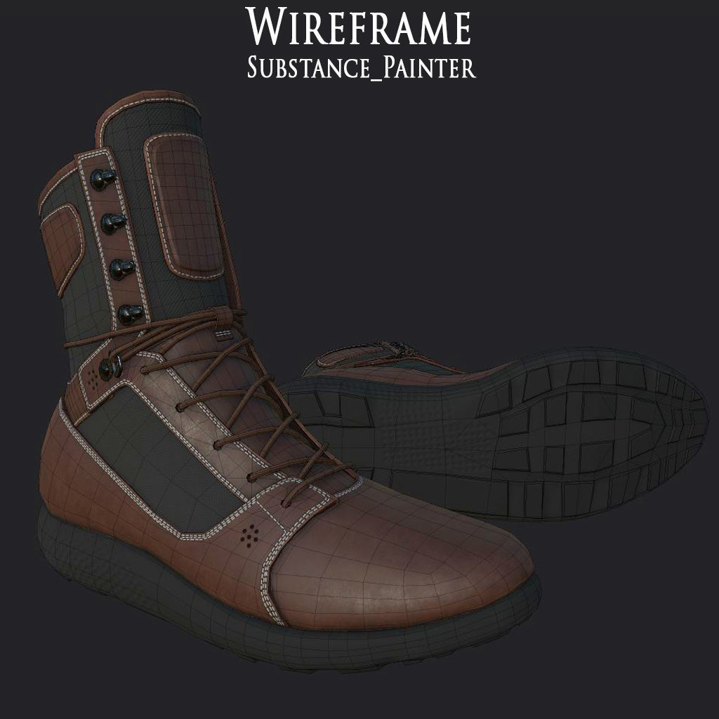 Timberland Boots 9 variation Low Poly Collection  _6