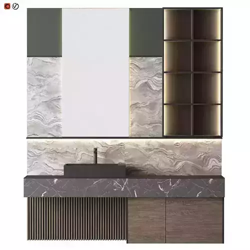 Contemporary black bathroom