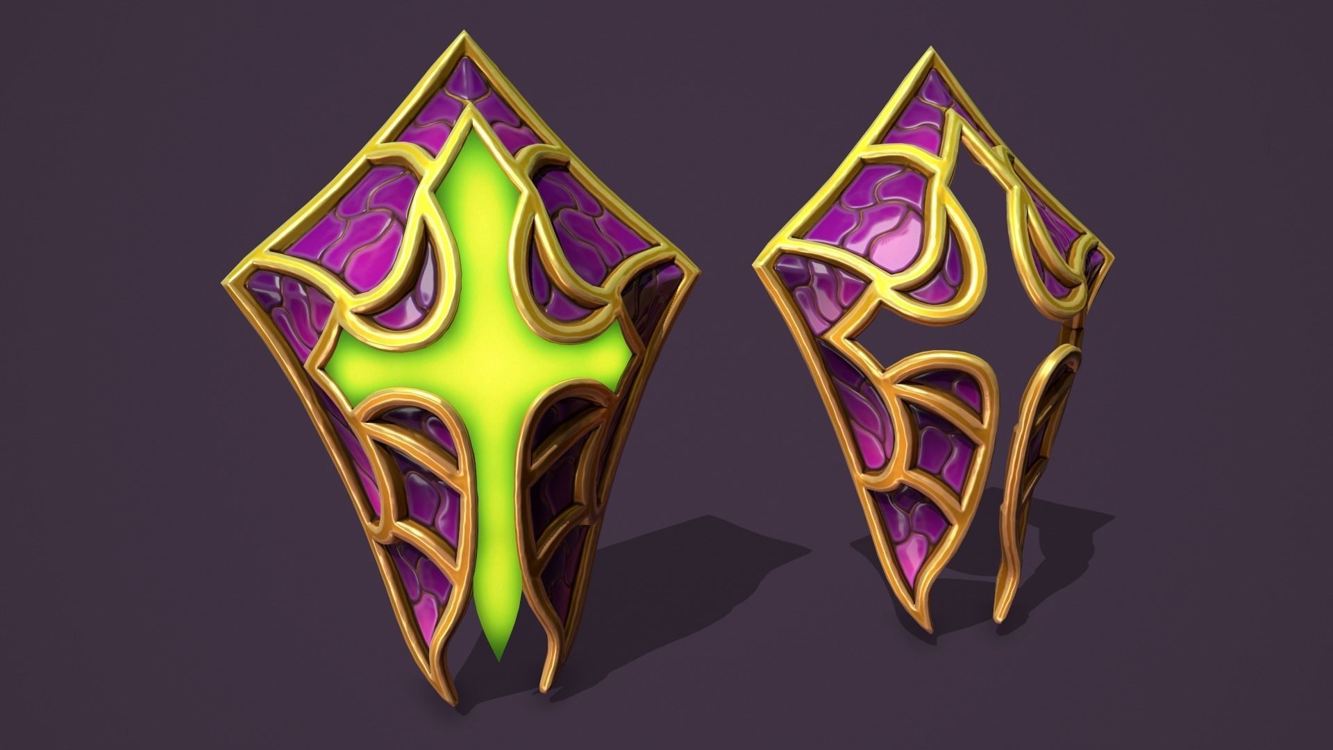 Fantasy masks Low-poly 3D model_15