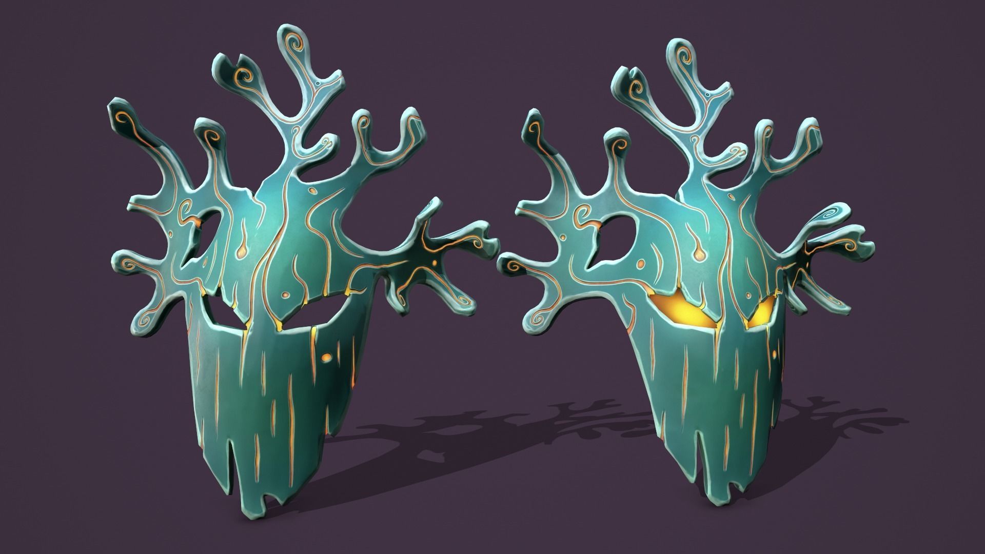 Fantasy masks Low-poly 3D model_11