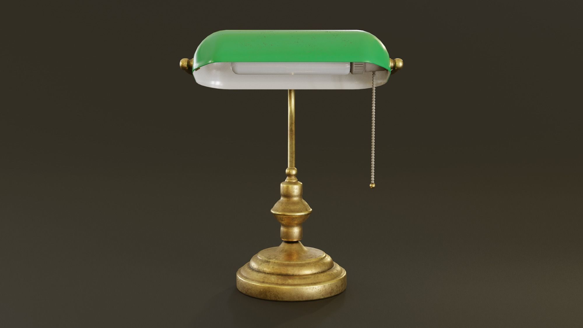 Banker Lamp Low-poly 3D model_2