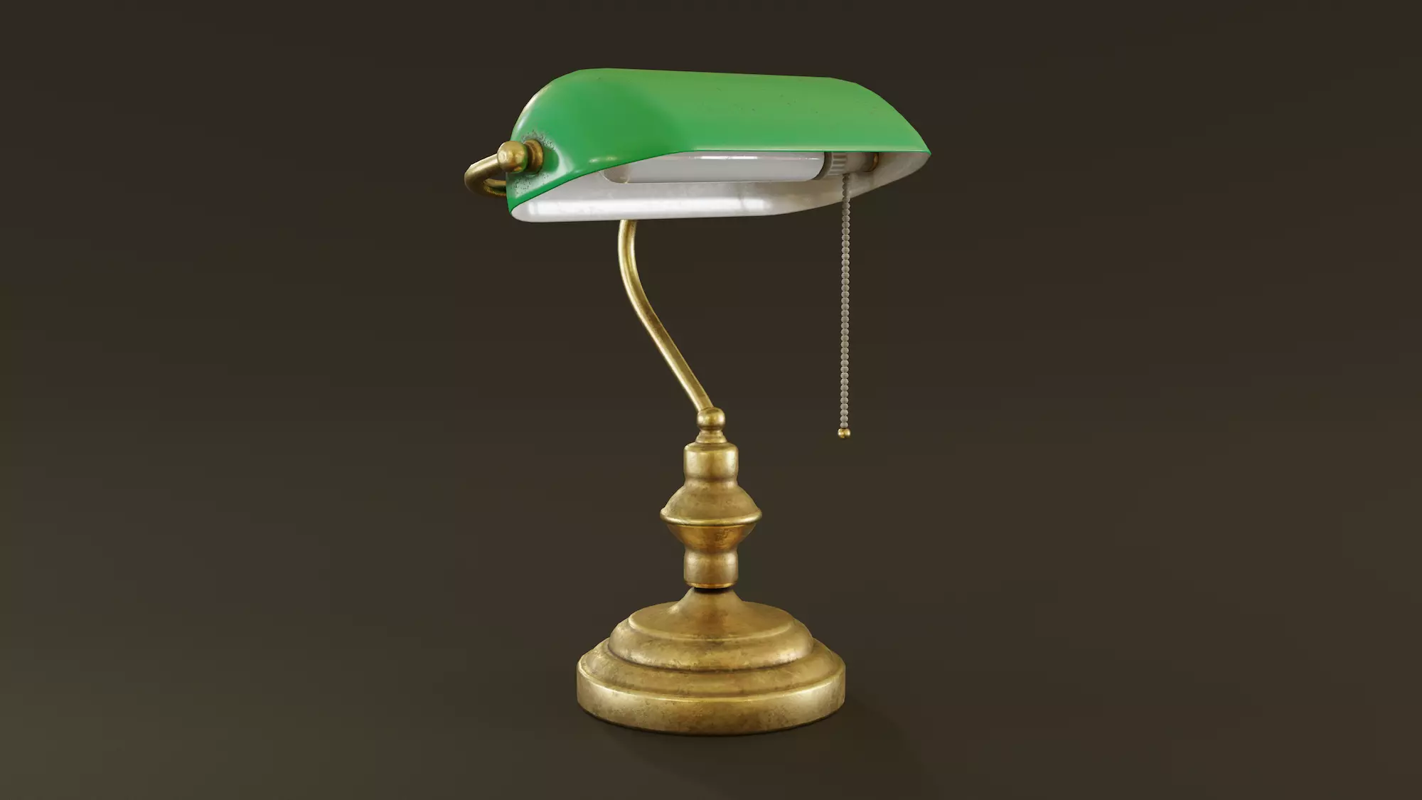 Banker Lamp Low-poly 3D model_0