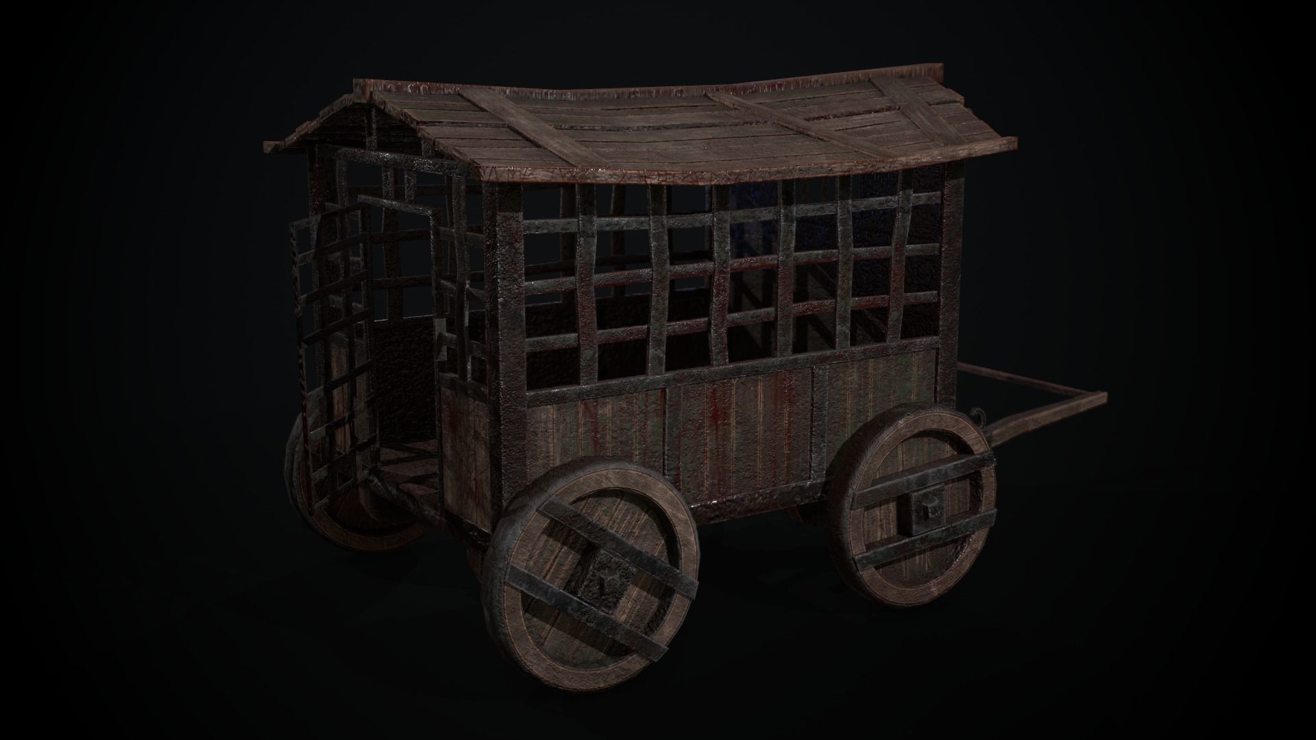 Cage on Wheels Low-poly 3D model_3