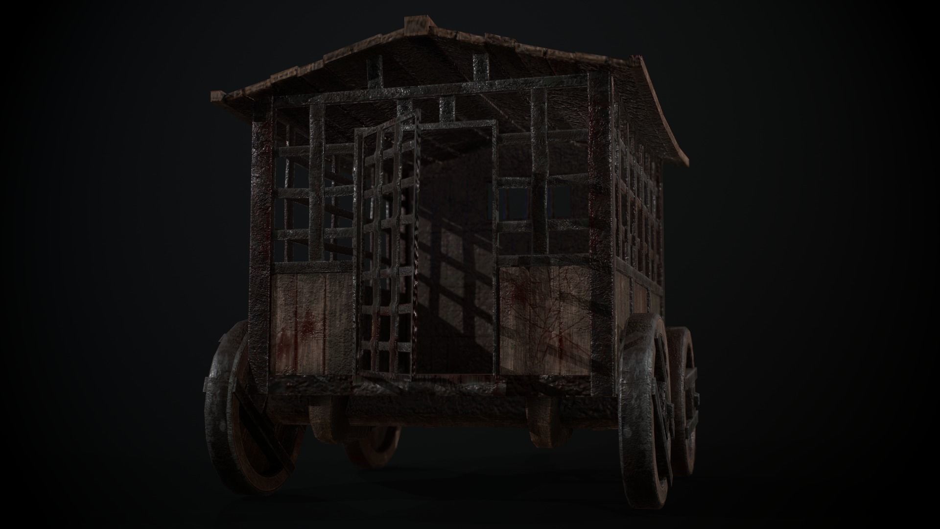 Cage on Wheels Low-poly 3D model_5