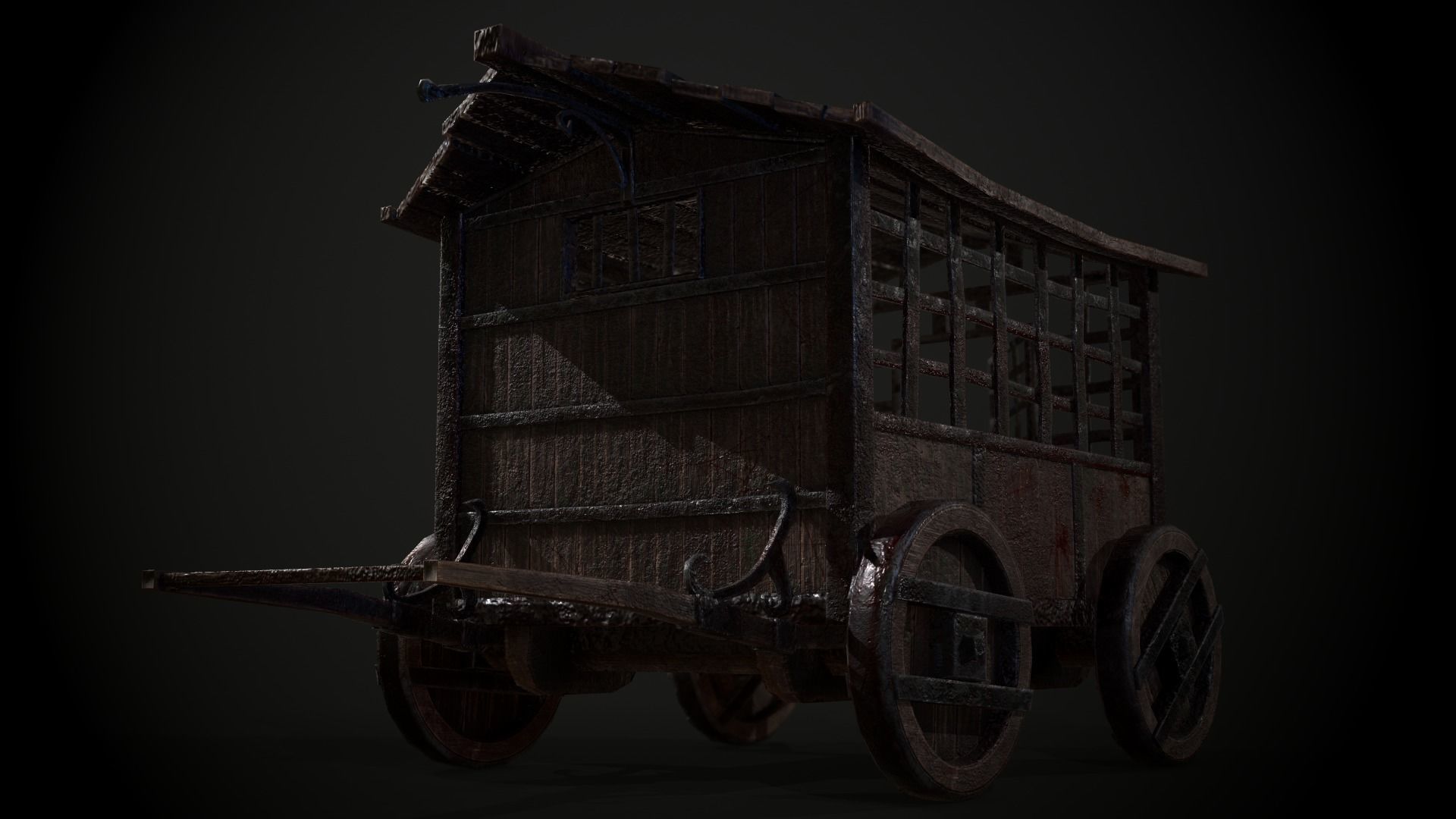 Cage on Wheels Low-poly 3D model_2