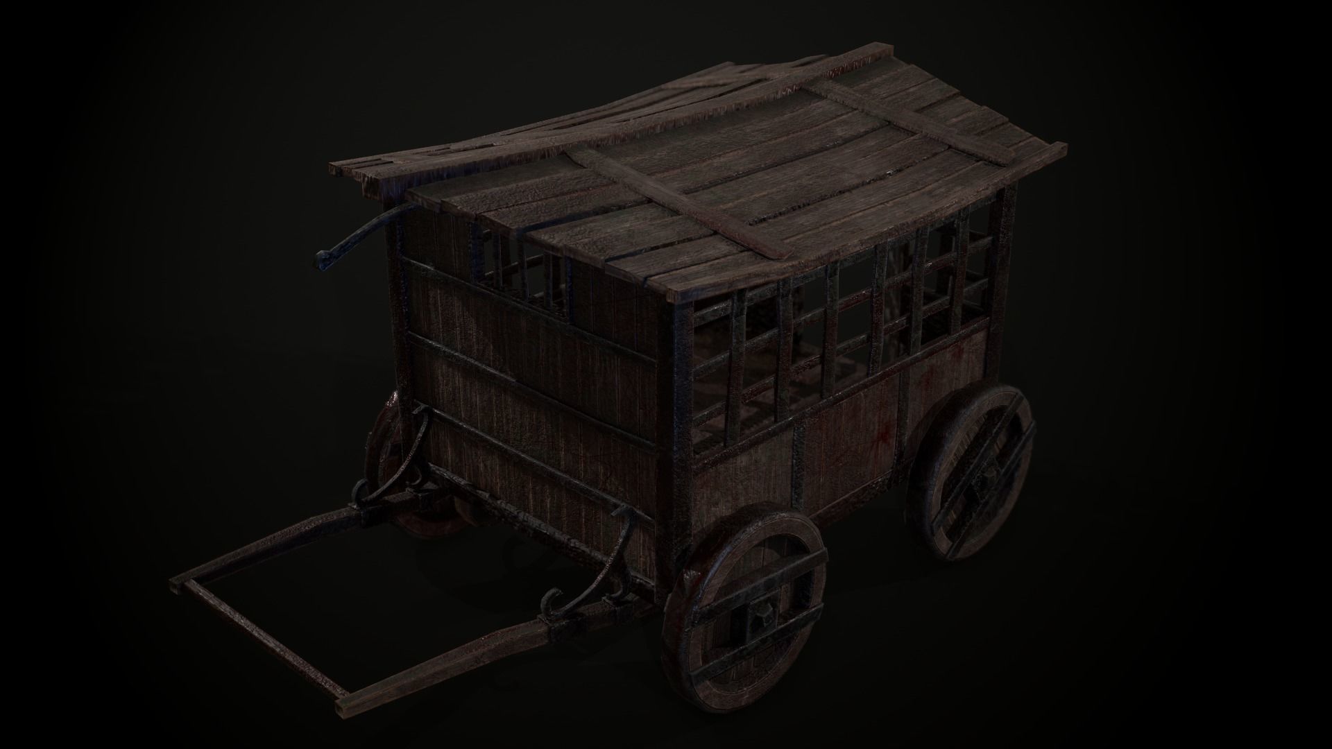 Cage on Wheels Low-poly 3D model_6