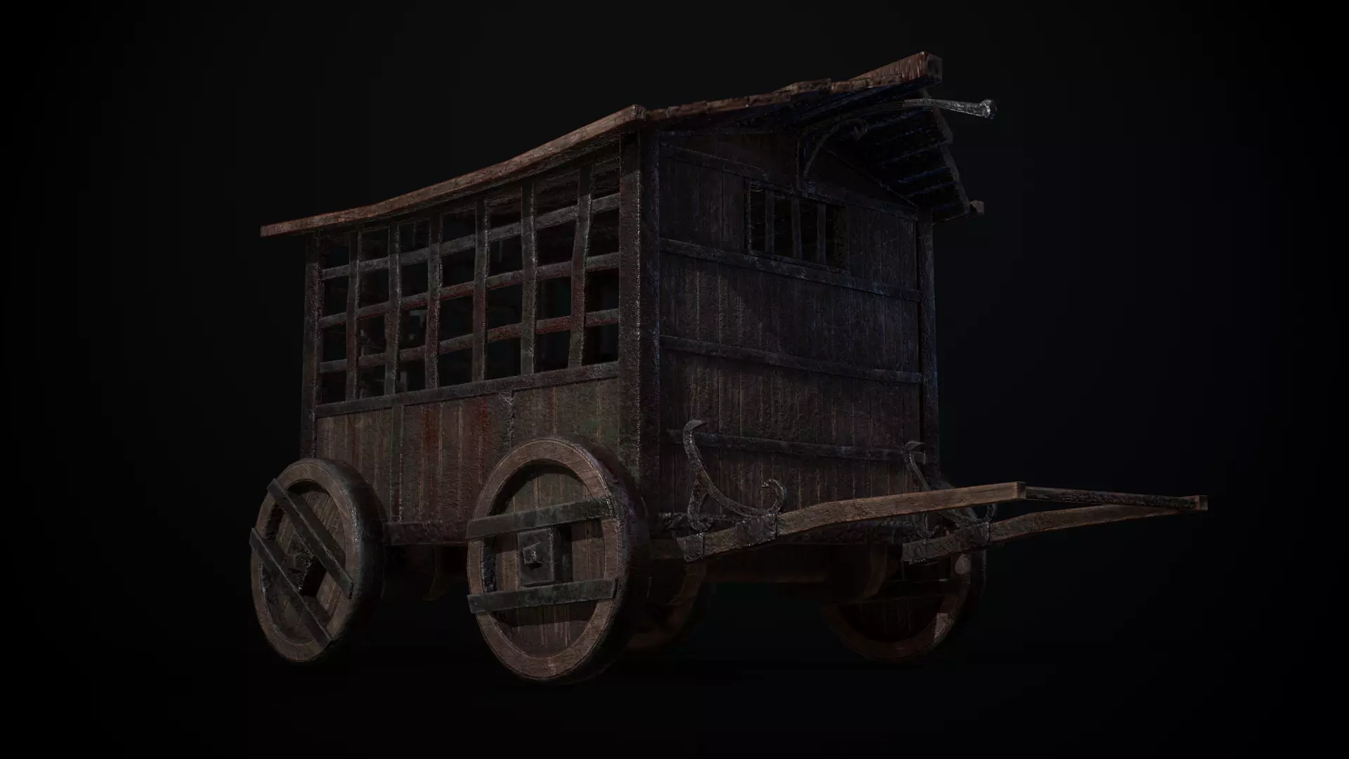 Cage on Wheels Low-poly 3D model_0