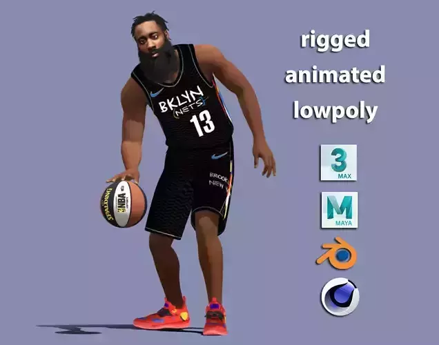 3D Rigged James Harden NBA 3D model