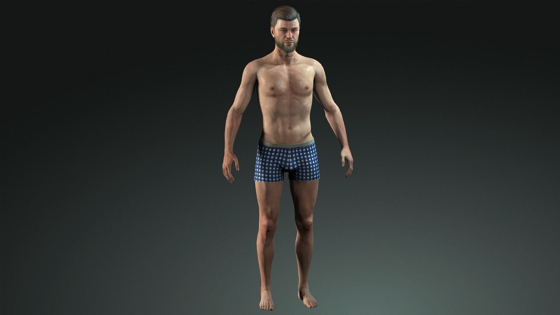 AAA Realistic Male Character 01 Low-poly 3D model_2