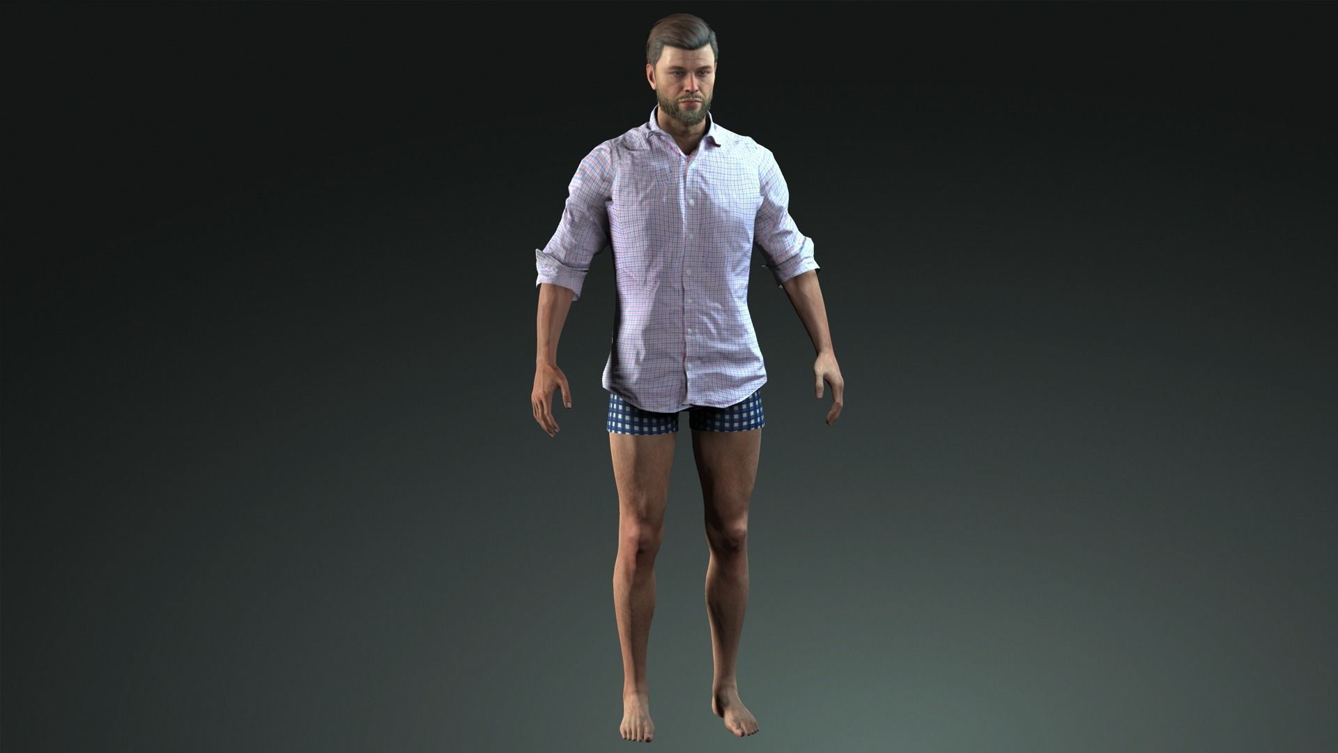 AAA Realistic Male Character 01 Low-poly 3D model_3