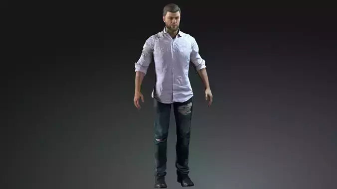 AAA Realistic Male Character 01 Low-poly 3D model