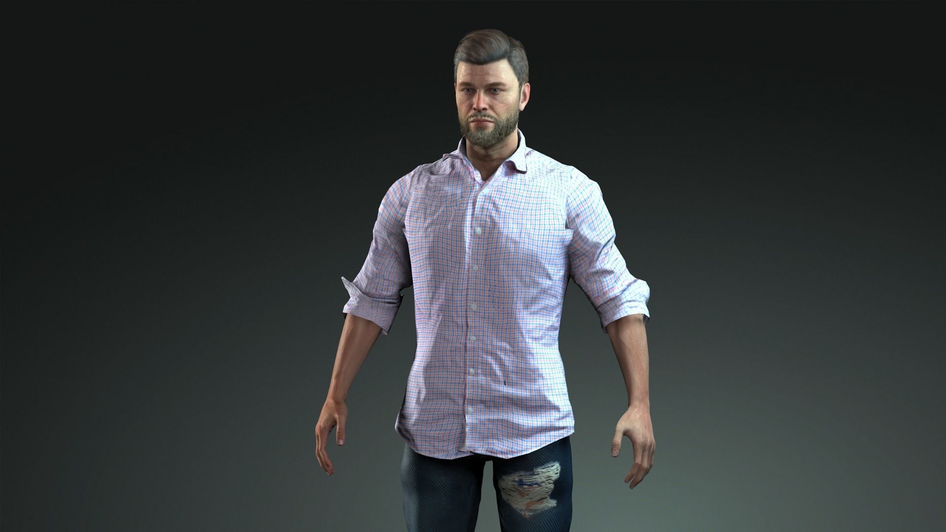 AAA Realistic Male Character 01 Low-poly 3D model_9