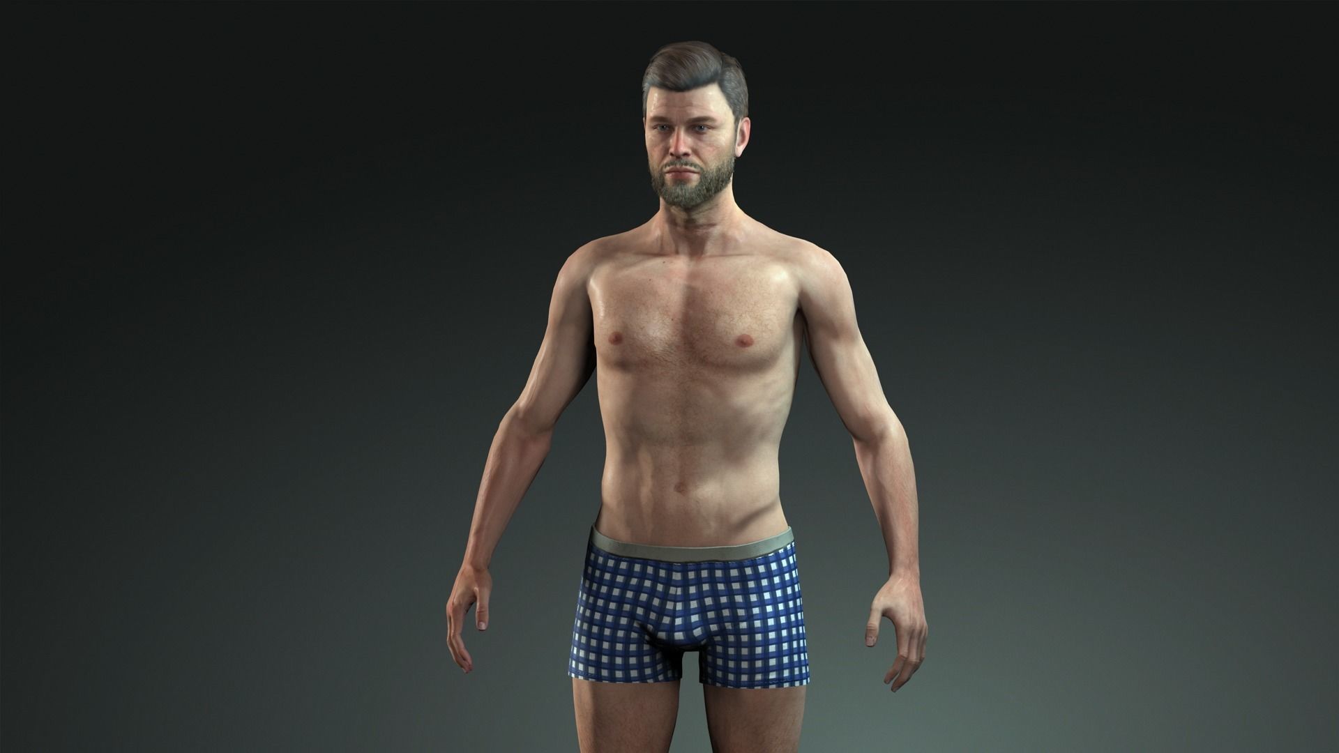 AAA Realistic Male Character 01 Low-poly 3D model_10