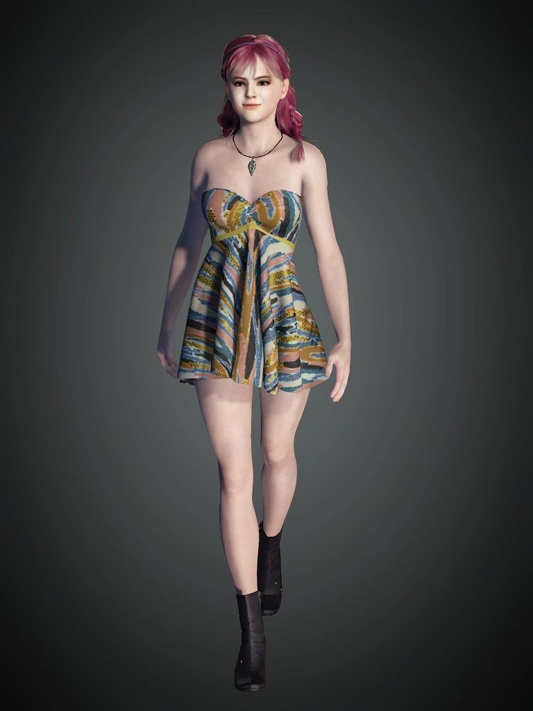 AAA Realistic Female Character 03 Low-poly 3D model_9