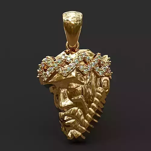 Jesus diamond  Hip Hop  pendant-3 3D print model