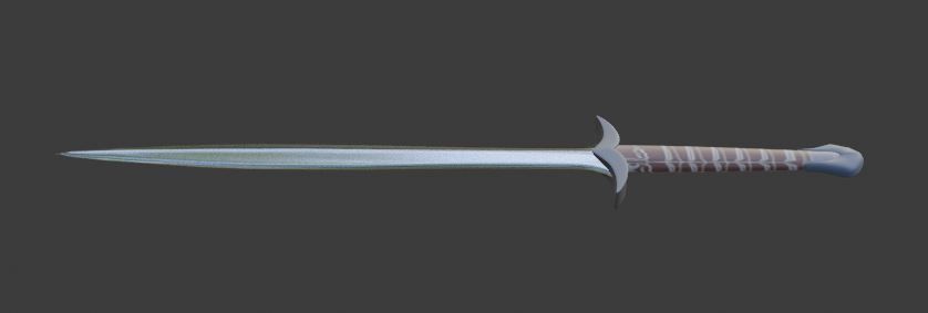Sword Low-poly 3D model_4