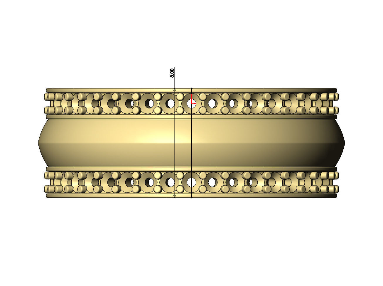 Diamond conical motif ring US sizes 6 7 8  3D print model_7
