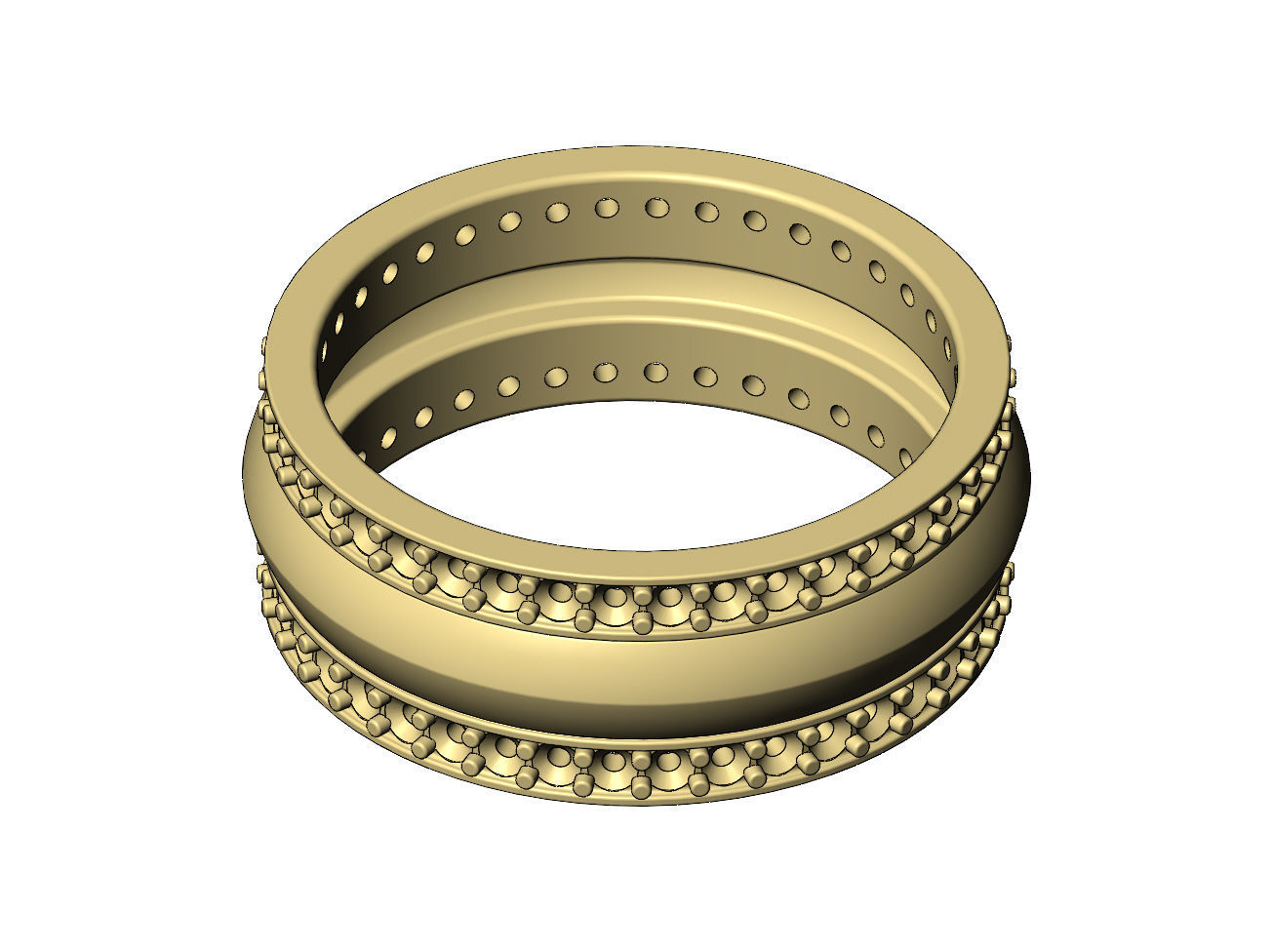 Diamond conical motif ring US sizes 6 7 8  3D print model_5