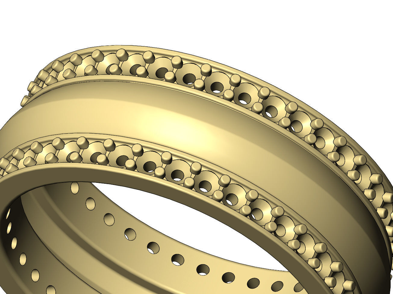 Diamond conical motif ring US sizes 6 7 8  3D print model_9