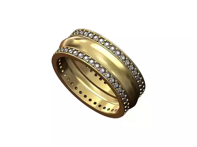 Diamond conical motif ring US sizes 6 7 8 
