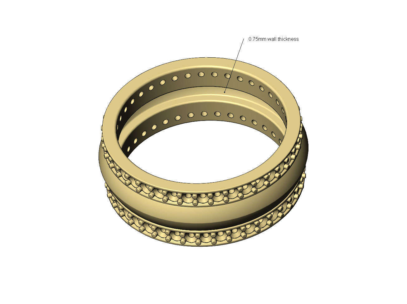 Diamond conical motif ring US sizes 6 7 8  3D print model_8