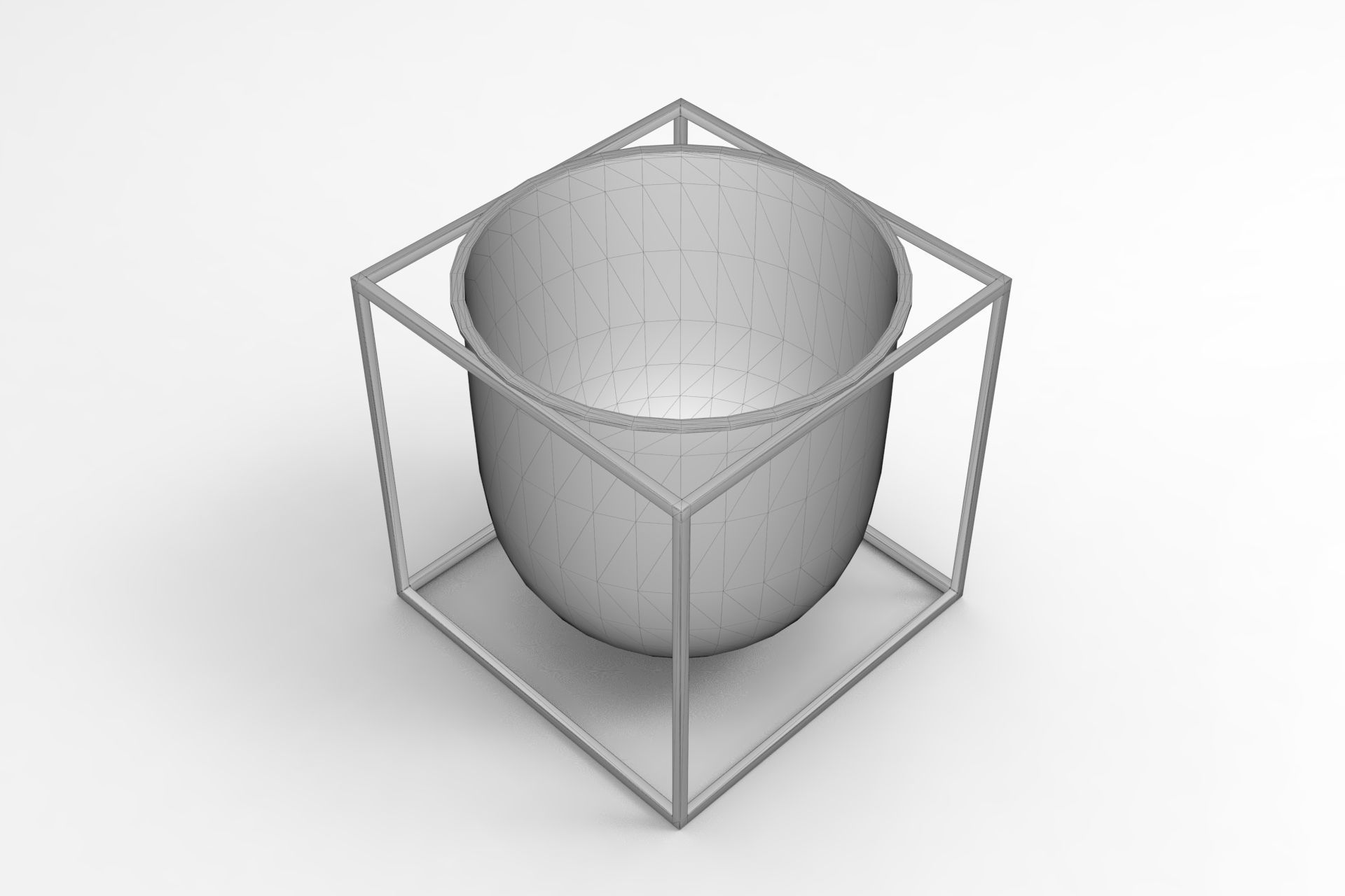 Kubus Flowerpot Low-poly 3D model_5