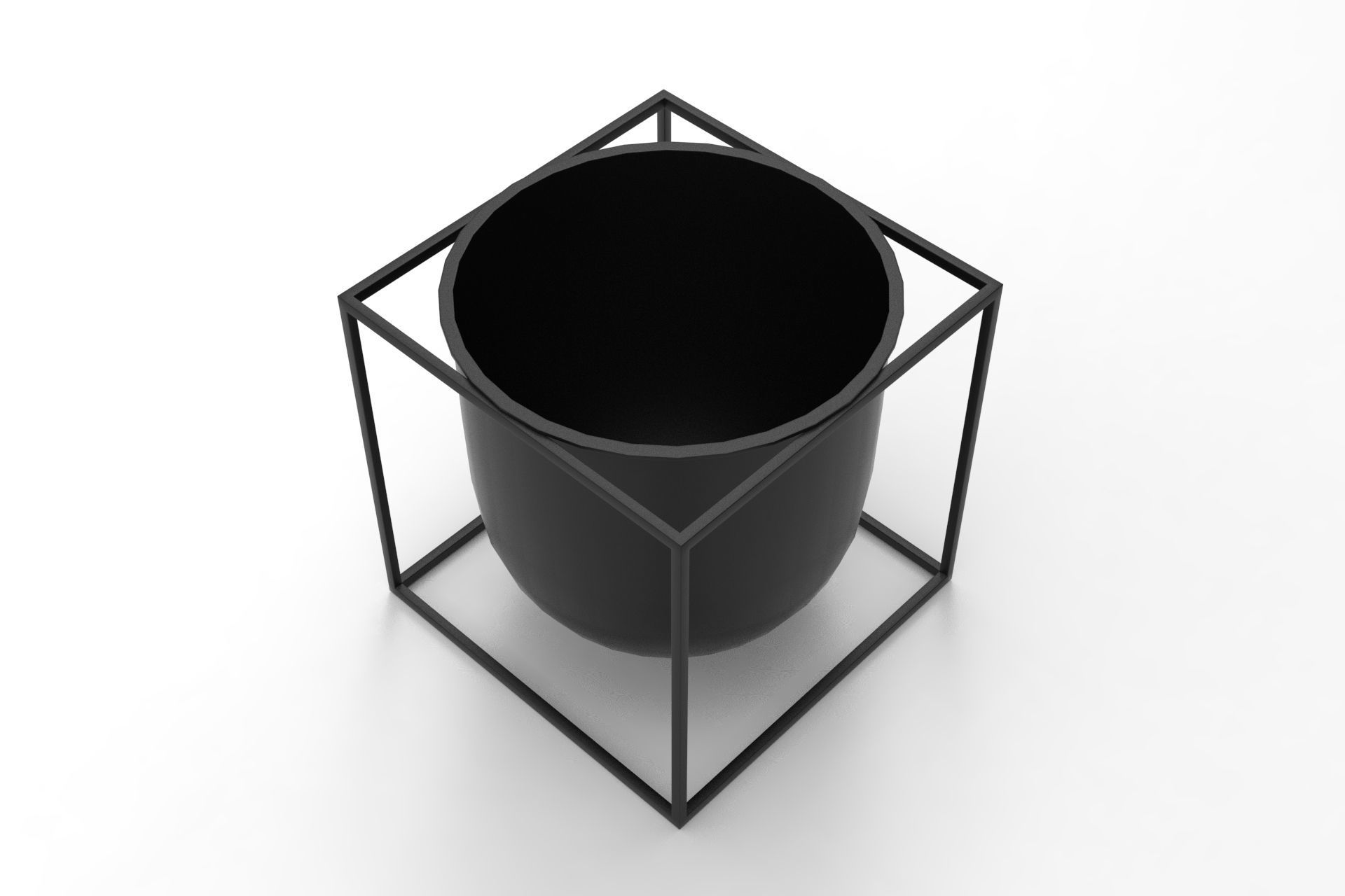 Kubus Flowerpot Low-poly 3D model_1