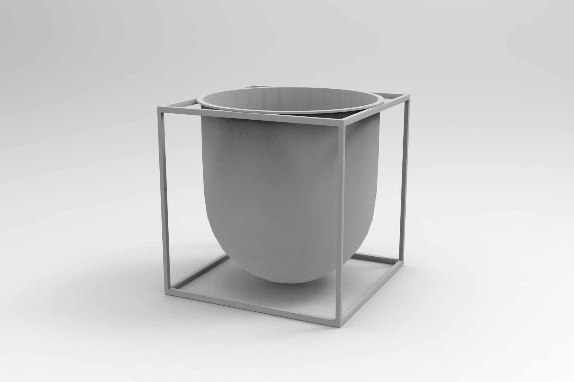 Kubus Flowerpot Low-poly 3D model_7